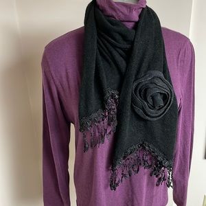 Black scarf with lace